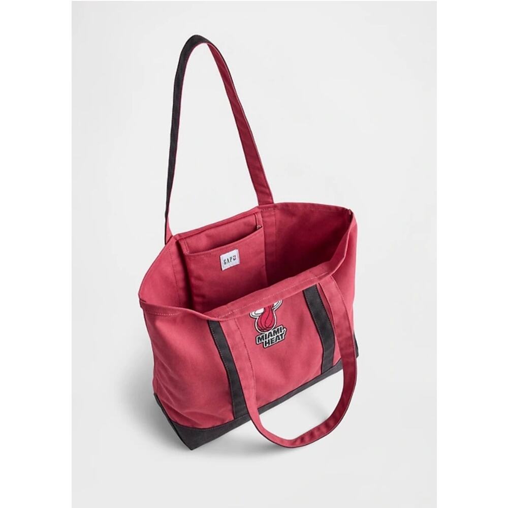 NWT: Gap x NBA Miami Heat Logo Canvas Tote Bag - Picture 3 of 6